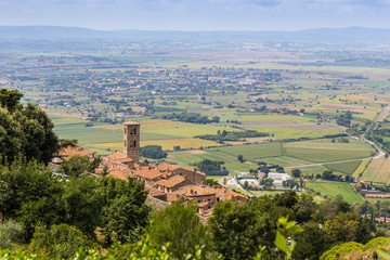 Canvas Print - medieval town Cortona in Tuscany, Italy