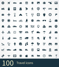 100 Travel Icons Set