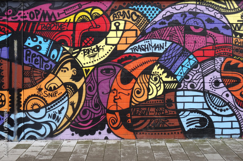 Fototapeta na szkło Sztuka uliczna - ściana graffiti