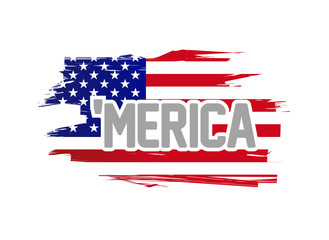 merica usa flag sign illustration design