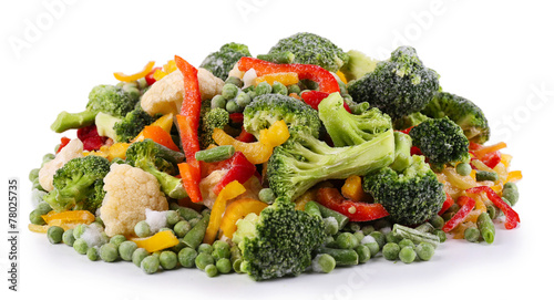Fotografia  Frozen vegetables isolated on white