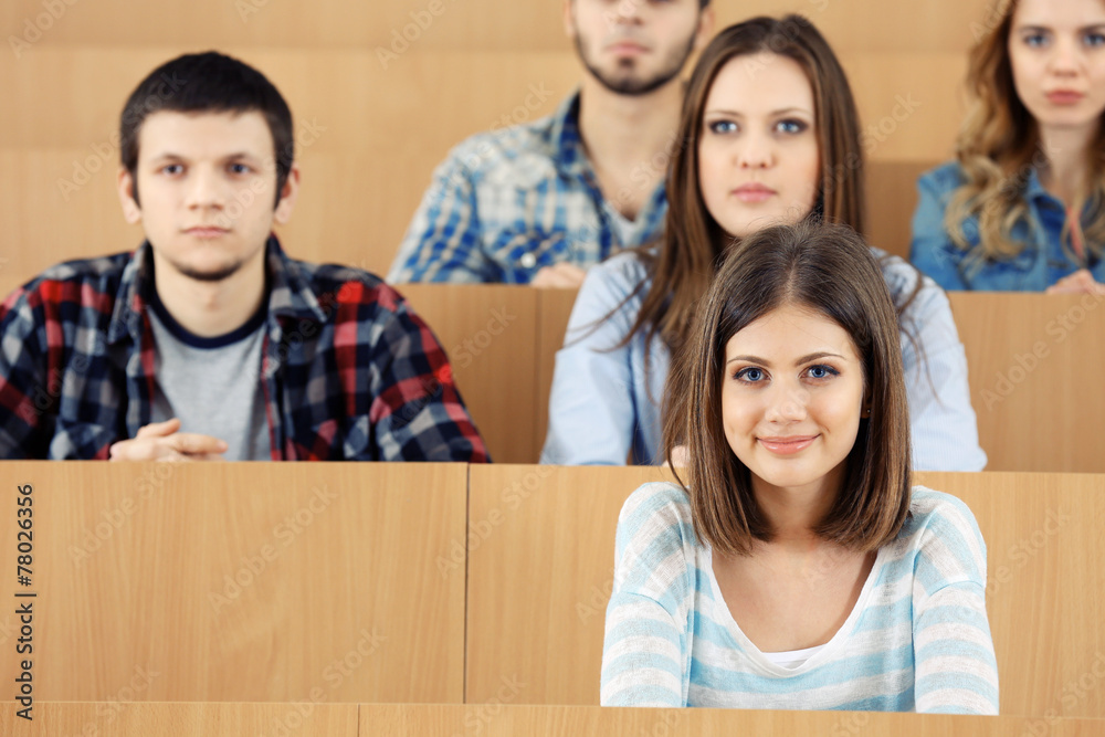 Group of students sitting in classroom