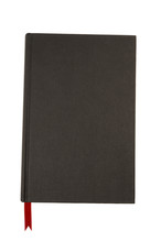 Plain black hardback book or bible isolated on white background photo