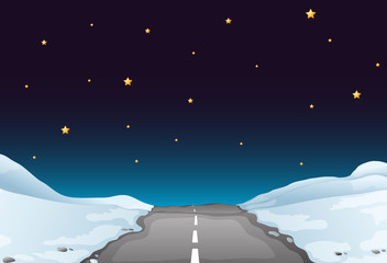 Wall Mural - Road at night