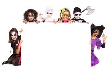 Wall Mural - Kids in Halloween costumes