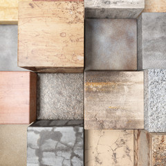 Wall Mural - textured stone cubes