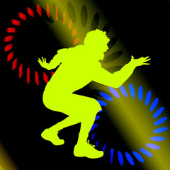 Canvas Print - Vector silhouette of a man who dances.