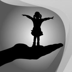 Poster - Vector silhouette of a girl.