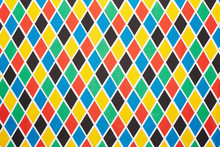 Harlequin Colorful Diamond Pattern, Texture Background