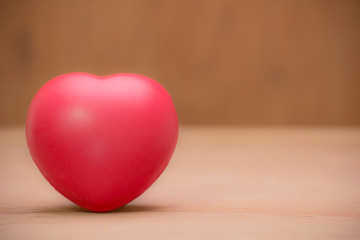 Heart of love in Valentine's day on wooden.