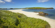 Tombolo and beach in Bigton and St Ninian. Shetland. Scotland