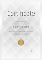 Wall Mural - certificate, Diploma of completion, vector design template