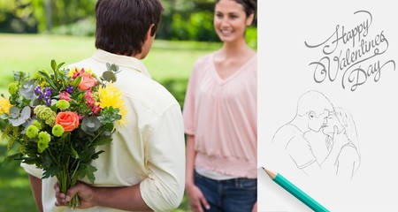 Poster - Composite image of cute valentines couple