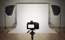 Photo Studio Light Setup With Digital Camera