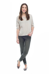 attractive young woman standing