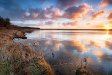 Beautiful Sunrise Over Water