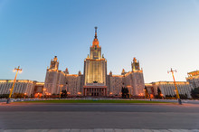 The Main Building Of Lomonosov Moscow State University On