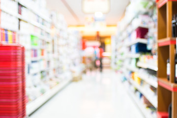 Poster - Supermarket store blur background with bokeh