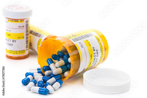 Fotografia Prescription medication in pharmacy vials