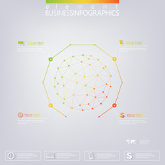 Poster - Modern 3D infographic network template with place for your text
