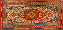 Old Persian Red Carpet With Pattern