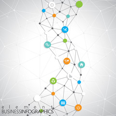 Poster - Modern infographic network template with place for your text