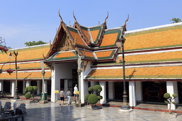 BANGKOK, THAILAND - December 15, 2014: tour of Wat Suthat Thepwa