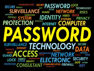 Poster - PASSWORD word cloud, business concept