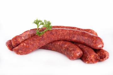 raw sausage isolated