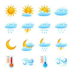 Wall Mural - weather icon set