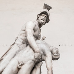 Canvas Print - Statue of greek hero Menelaus holding Patroclus in Florence