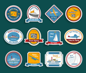 Wall Mural - Cruise travel agency stickers set