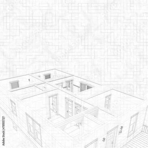3d Sketch Of A House Concept Of Architect Project