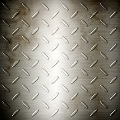 Wall Mural - Old steel diamond brushed plate background texture