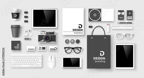 Cuadros en Lienzo Set of corporate identity and branding. Vector