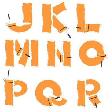 letters of the alphabet painted with paint roller