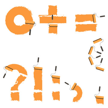 symbols  drawn with paint roller