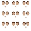 © eveleen007 - set of flat face shape, vector people icon, head silhouette type