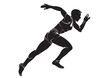 Runner-woman. Vector silhouette isolated on white