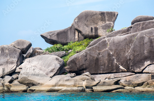 Similan islands, Beautiful view of donald duck or boot rock, Tha Poster