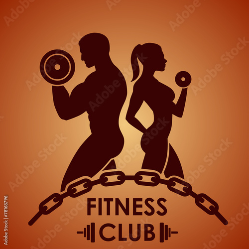 Tapeta ścienna na wymiar Fitness logo