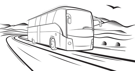 bus rides on the road