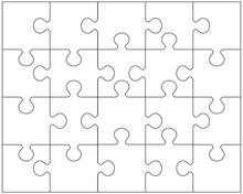 Vector Illustration Of White Puzzle