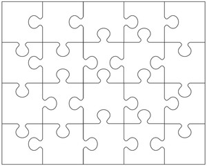 vector illustration of white puzzle