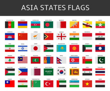 Flag Of Asia States Vector Set