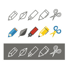 Aufkleber - Paint and writing tools collection. Design elements