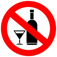 Sticker - No alcohol drinks sign