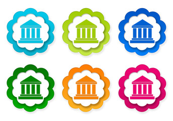 Wall Mural - set of colorful stickers icons with legal symbol