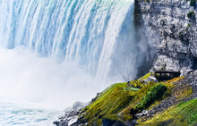 Tourists Visiting Under Niagara Falls