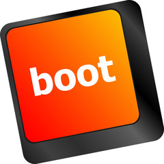 Poster - boot button on computer pc keyboard key